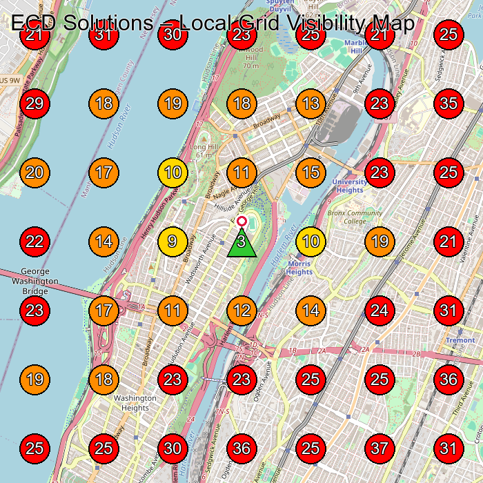 ECD Solutions GeoGrid visibility map for House Cleaning Service in New York